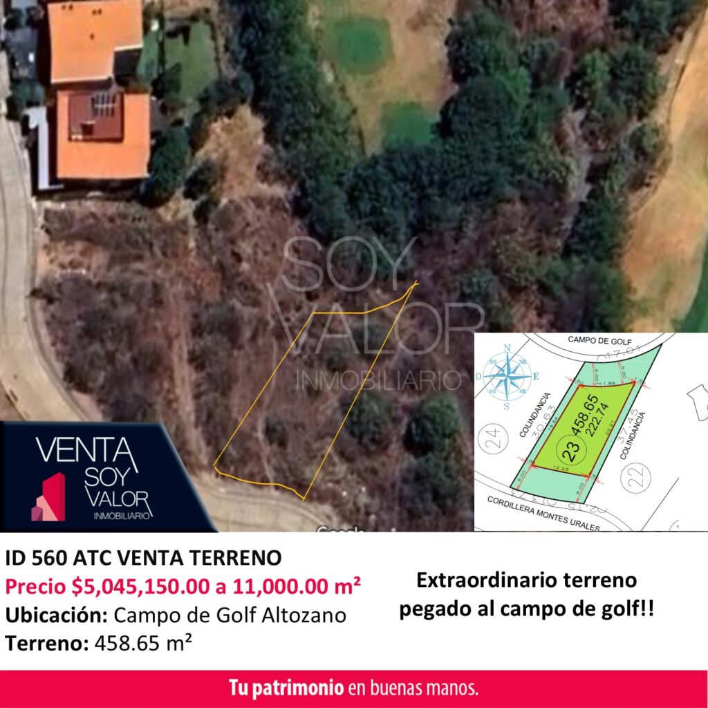 ID 560 ATC VENTA TERRENO CAMPO DE GOLF ALTOZANO MZ16-L23