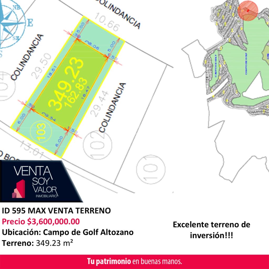 ID 595 MAX TERRENO VENTA CLUB GOLF ALTOZANO