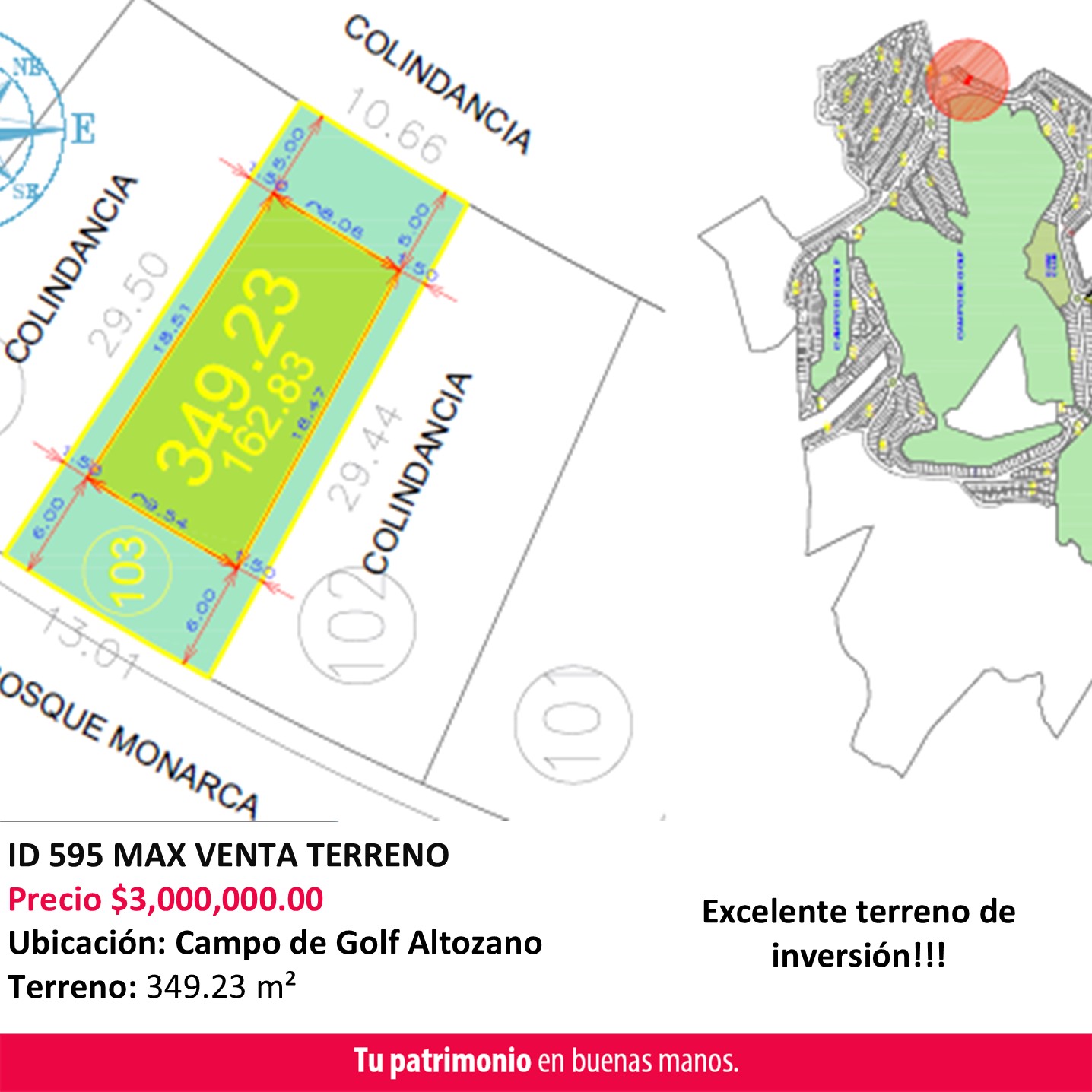 ID 595 MAX TERRENO VENTA CLUB GOLF ALTOZANO