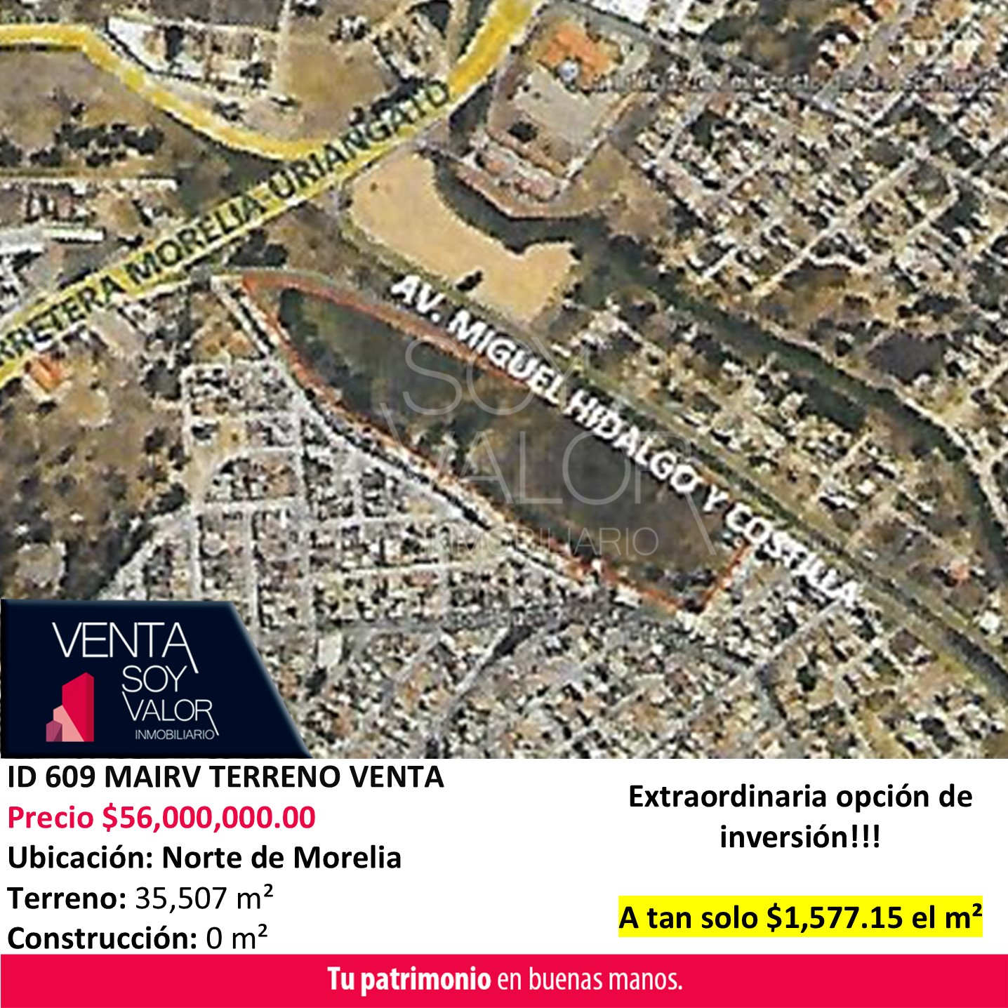 ID 609 MAIRV TERRENO VENTA NORTE MORELIA