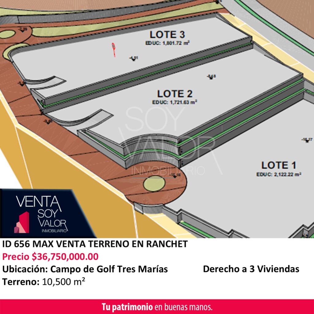 ID 656 MAX TERRENO EN VENTA EN CAMPO DE GOLF TRES MARIAS .... C39