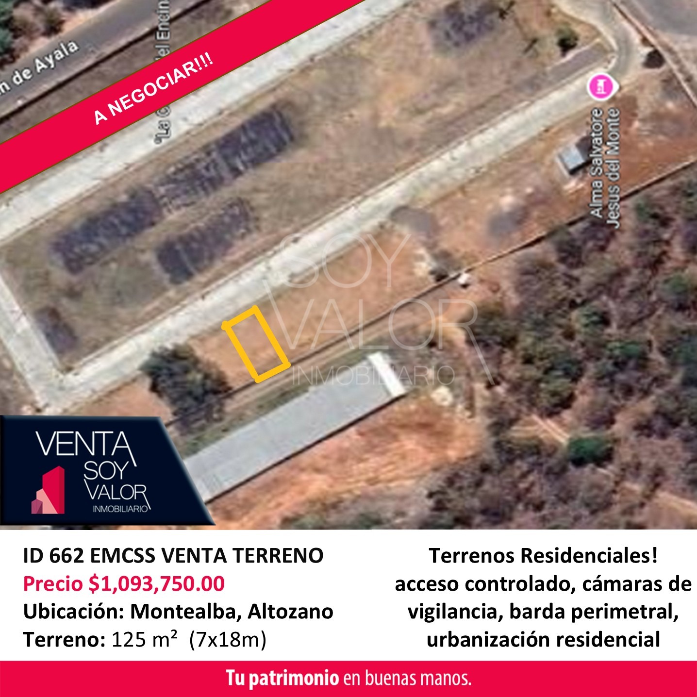 ID 662 EMCSS TERRENO VENTA MONTEALBA, ALTOZANO